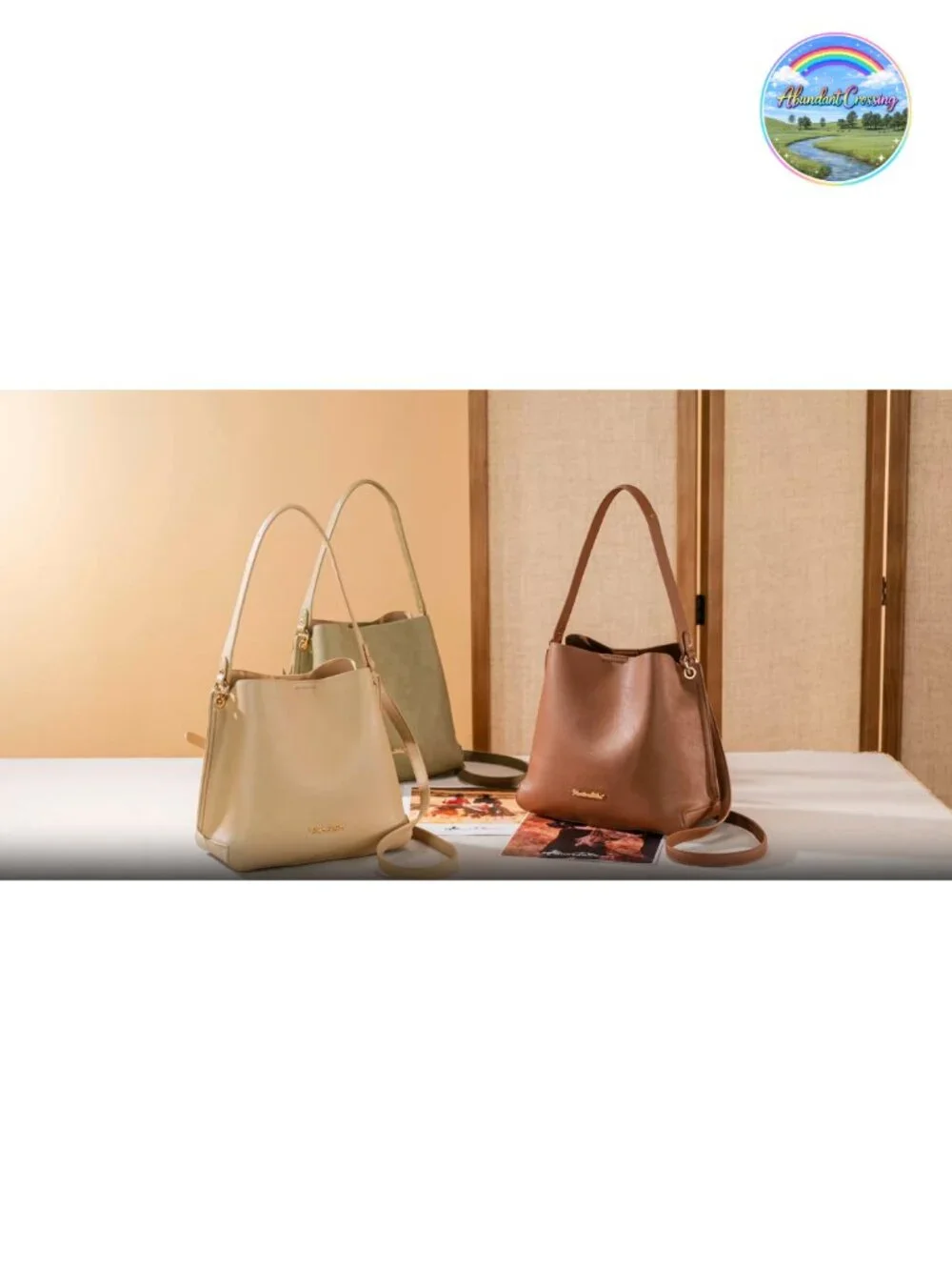 Medium Hobo Bag for Women, 3 Compartments PU Leather Shoulder Purse with